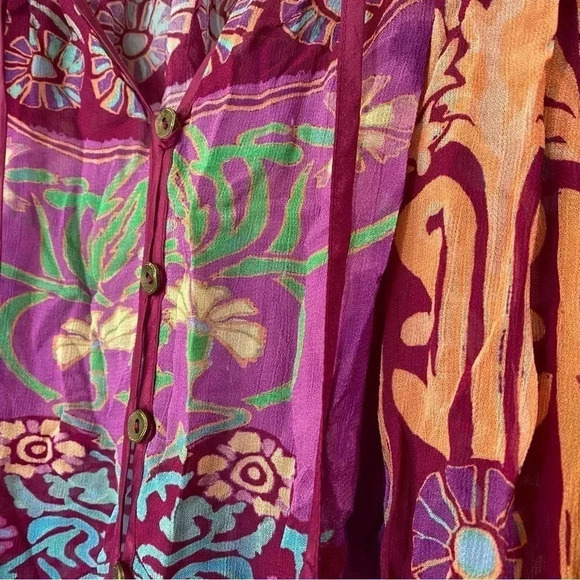 NWT Free People Back to Barcelona Kaftan Duster Kimono Maxi Dress Boho Printed - Picture 14 of 17